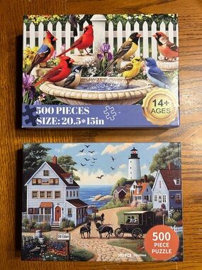 Set of 2 - 500 piece Puzzles - Vibrant Multicolor